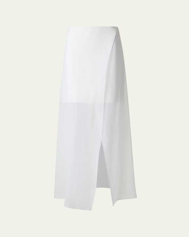 Long Organza Overlay Silk Double-Face Skirt